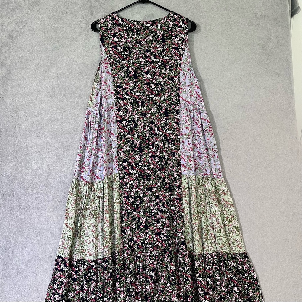 Boho Patchwork Embroidered Maxi Dress Tiered Wome… - image 8